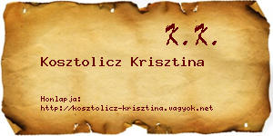 Kosztolicz Krisztina névjegykártya
