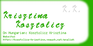krisztina kosztolicz business card
